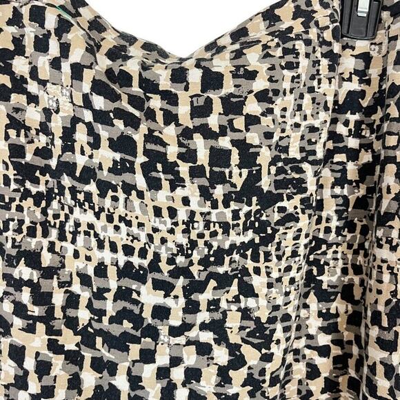 Ann Taylor Womens Beige Black Jersey Knit Stretch Pencil Knee Length Skirt sz 12 - Picture 7 of 16